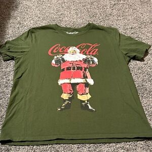 Lucky Brand Olive Coca-Cola Santa Tee